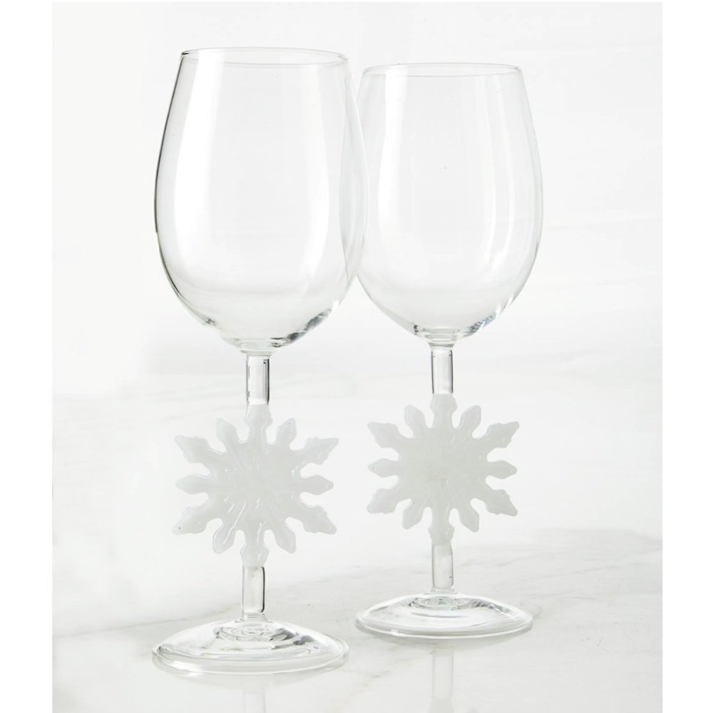 Neiman Marcus Snowflake Wine Glasses - Set of 2